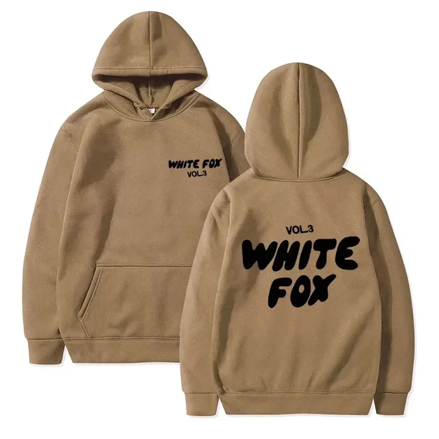 White Fox Men's and Women's hoodie Loose hoodie thick wool letter print 2024