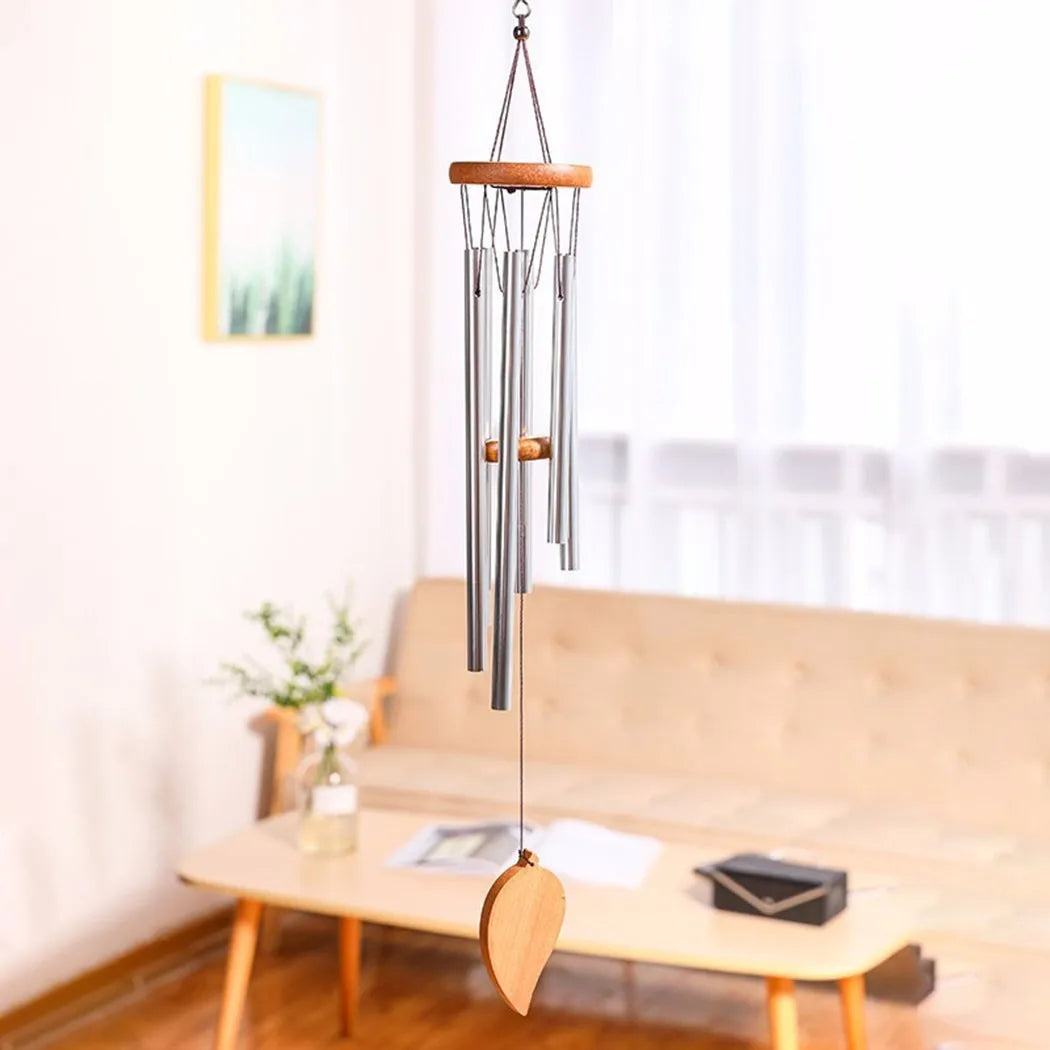 Carillons éoliens porte-bonheur, pendentif cloche à 6 Tubes pour la décoration de la maison, son clair et élégant, adapté à une utilisation intérieure et extérieure