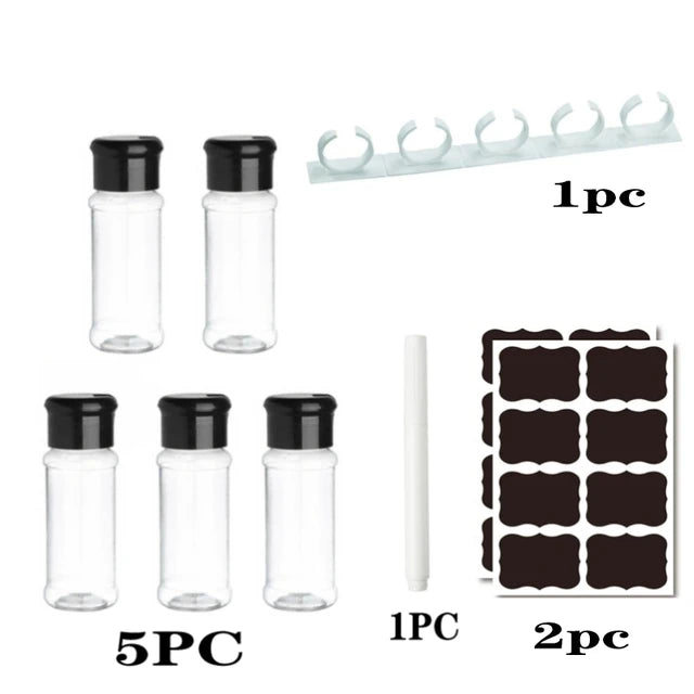 Bouteilles d'assaisonnement en plastique de 100ml, pot à condiments, boîtes à sel et à poivre pour Gadget de cuisine, organisateur d'outils, conteneur de stockage