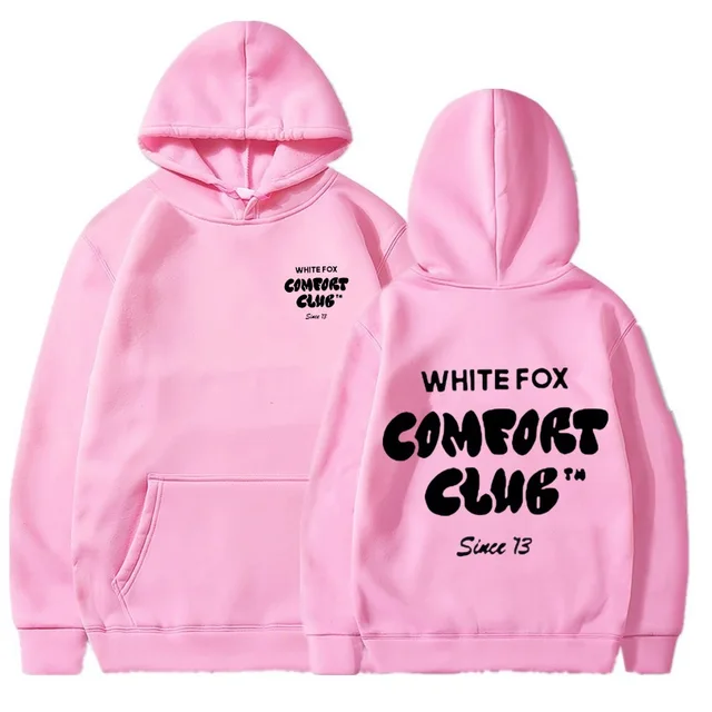 White Fox Comfort Club European American Trendy Fashion for Women Hoodie Casual 12 Color options