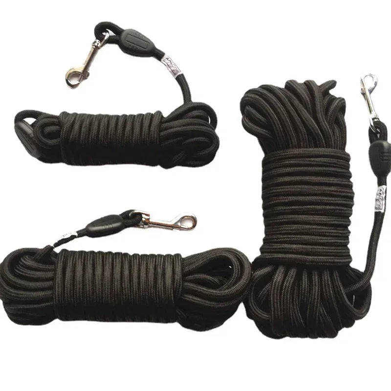 5M/10M/15M Long Rope Training Dog Leash- Heavy Duty Nylon Recall Pet Tracking Line- for Small Medium Outside Training Camping