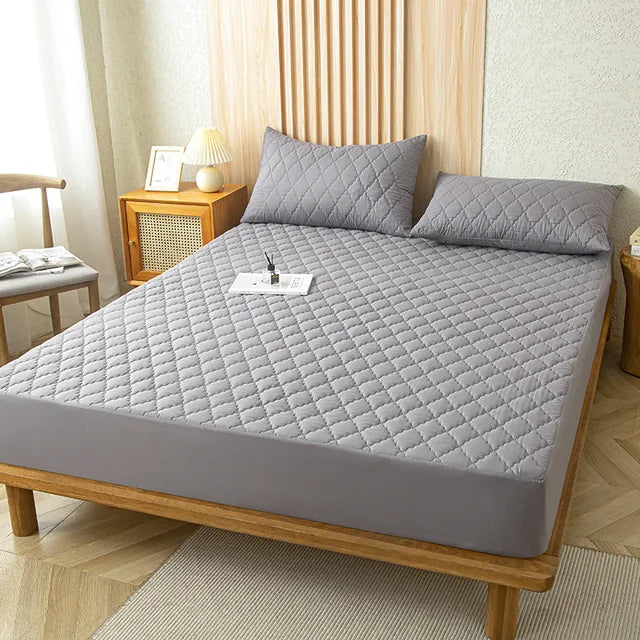 Housse de matelas imperméable, drap-housse de protection de matelas simple/Double/140/160, plusieurs tailles gris/blanc