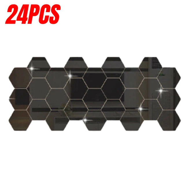 Pegatinas de pared Diy 3d, espejo acrílico, paquete moderno de varias piezas, espejos decorativos autoadhesivos de patrón grande, 12/24 Uds.