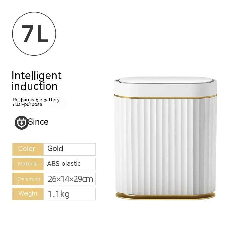 7L Trash Bin Can Narrow Smart Sensor Kitchen Food Waste Recycle Toilet Wastebasket Garbage Storage Bucket Bathroom Accessories