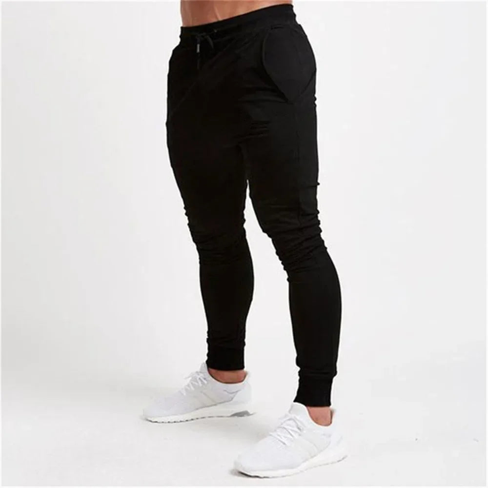 2024 Fashion Men Gyms Pure Color Pants Joggers Fitness Casual Long Pants Men Workout Skinny Sweatpants Jogger Tracksuit Trousers