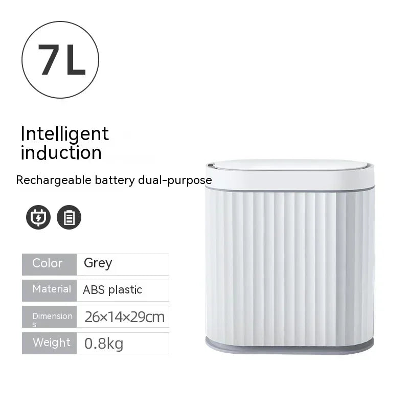 7L Trash Bin Can Narrow Smart Sensor Kitchen Food Waste Recycle Toilet Wastebasket Garbage Storage Bucket Bathroom Accessories