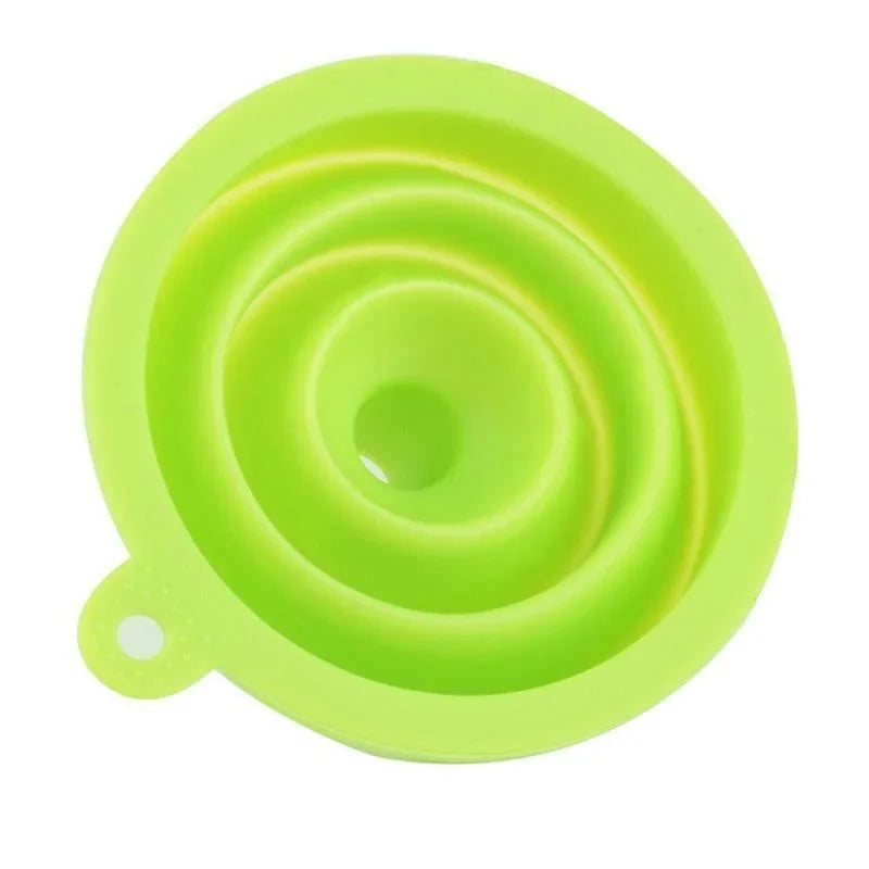 1pc Mini Silicone Gel Foldable Collapsible Style Funnel Hopper Kitchen Tool (Color: Random)