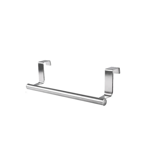 1pc Stainless Steel Towel Rack Bathroom Towel Holder Stand Kitchen Cabinet Door Hanging Organizer Shelf Wall Mounted Towel Bar