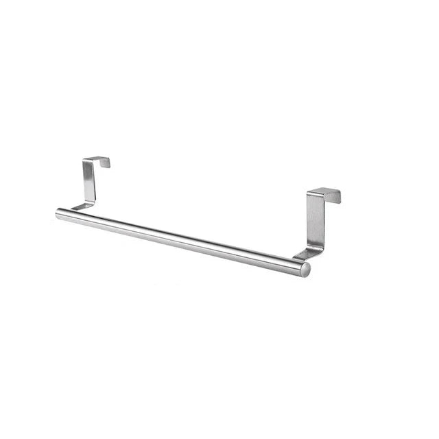 Toallero de acero inoxidable, soporte para toallas de baño, organizador colgante para puerta de armario de cocina, estante de pared, barra de toalla montada, 1 ud.