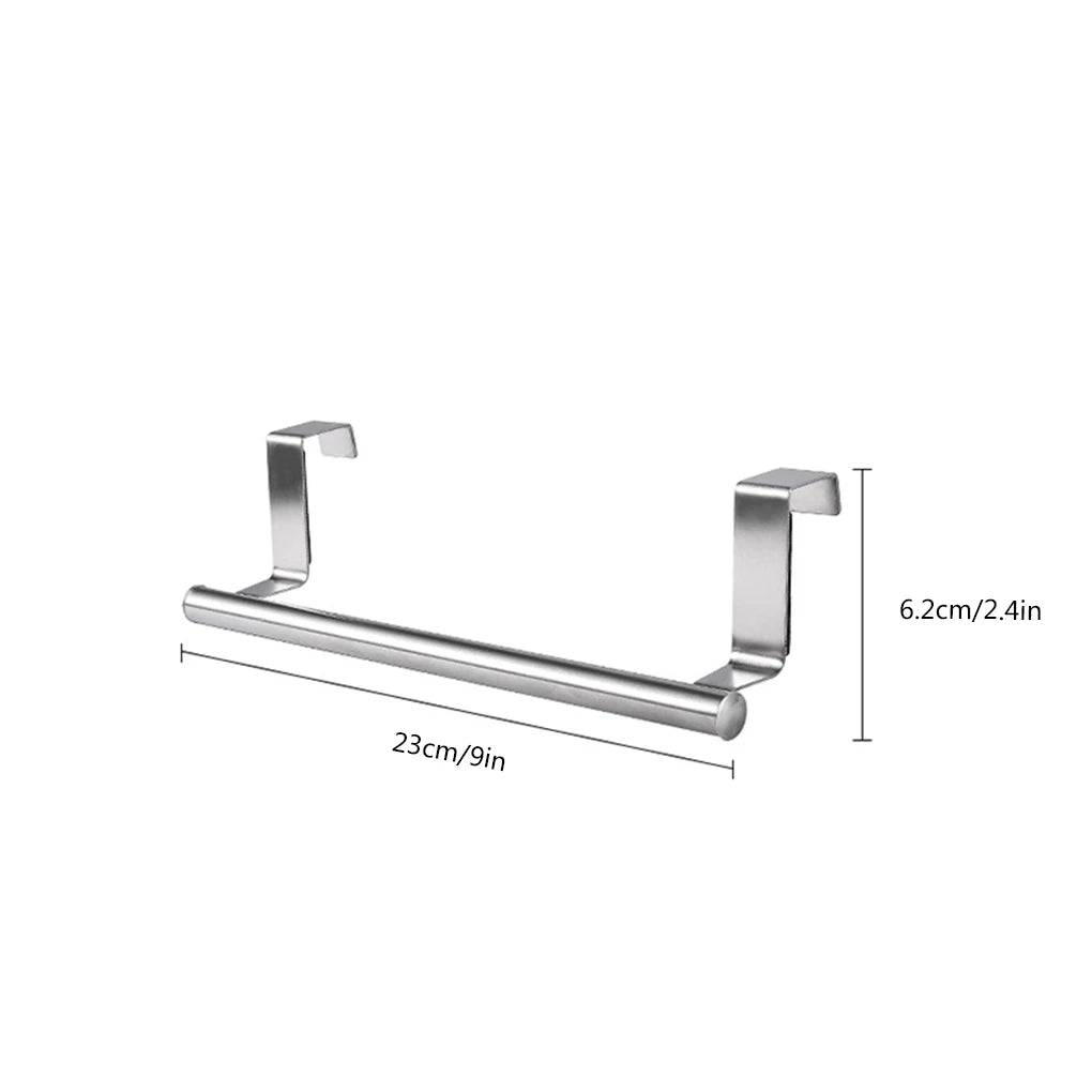 Toallero de acero inoxidable, soporte para toallas de baño, organizador colgante para puerta de armario de cocina, estante de pared, barra de toalla montada, 1 ud.