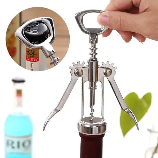 1pc Stainless SteelWine Corkscrew Wine Opener Multifunctional Zinc Alloy Stainless Corkscrew Kitchen Supplies Wine Utensils