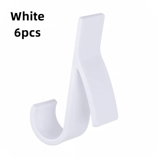 2/6pcs White Hanger for Heated Towel Radiator Rail Bath Hook Holder Clothes Hanger Plegable Scarf Hanger Drying Space Towel Rack