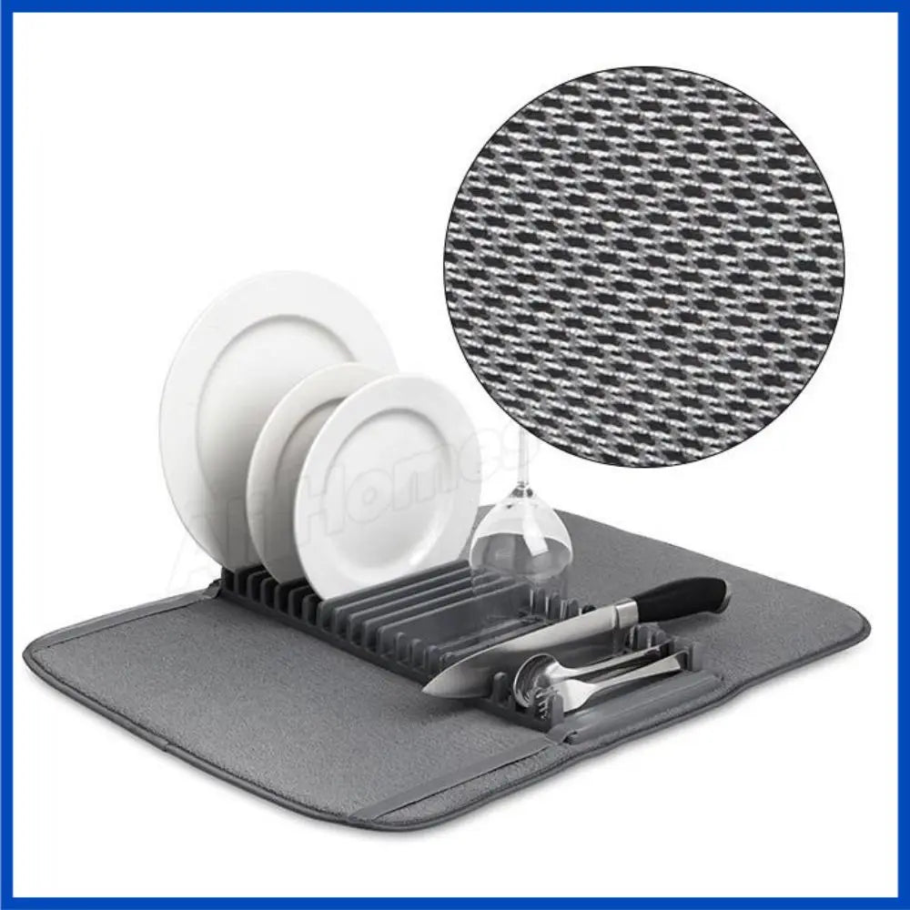 2-in-1 Dish Draining Rack Kitchen Sink Mats Dish Cup Dry Mat Rack Pot Holder Heat Resistant Opener Non-slip Mat Table Place Mat