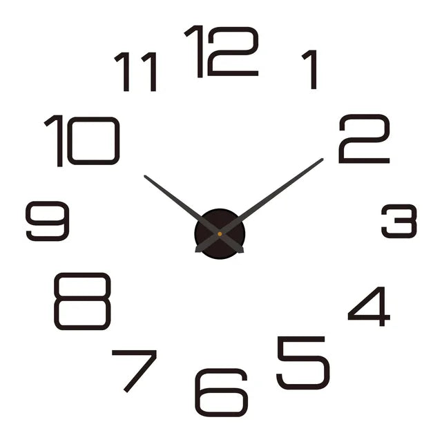 Reloj de pared grande de diseño moderno, relojes de cuarzo 3D DIY, relojes de moda, pegatinas de espejo acrílico, decoración del hogar para sala de estar, reloj de 40-90cm