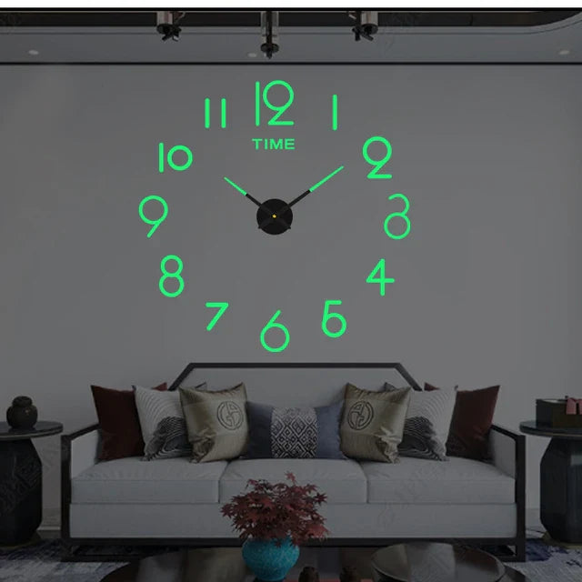 Reloj de pared grande de diseño moderno, relojes de cuarzo 3D DIY, relojes de moda, pegatinas de espejo acrílico, decoración del hogar para sala de estar, reloj de 100-130cm