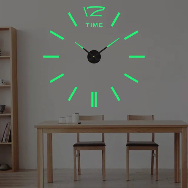 Reloj de pared grande de diseño moderno, relojes de cuarzo 3D DIY, relojes de moda, pegatinas de espejo acrílico, decoración del hogar para sala de estar, reloj de 40-90cm