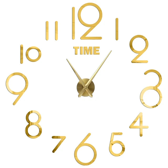 Modern Design Large Wall Clock 3D DIY Quartz Clocks Fashion Watches Acrylic Mirror Stickers Living Room Home Decor Horloge 40-90cm