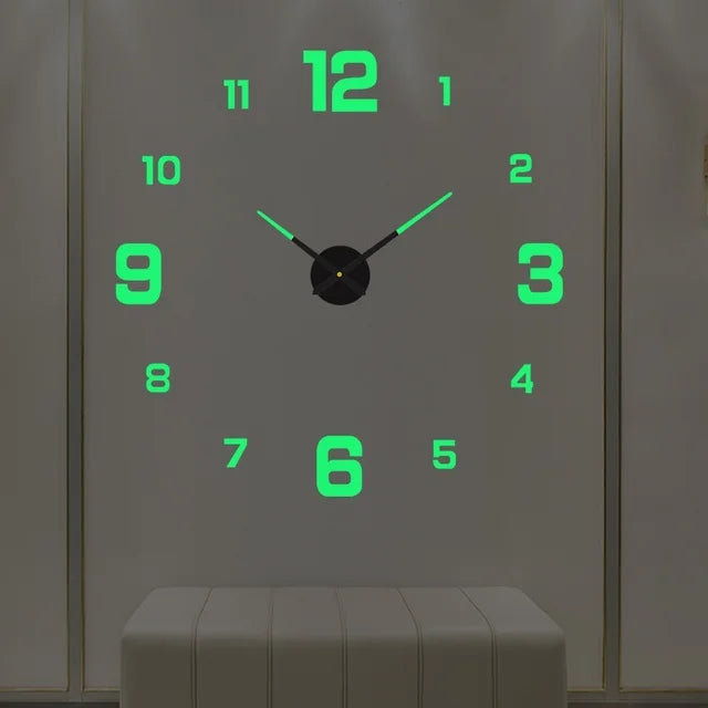 Reloj de pared grande de diseño moderno, relojes de cuarzo 3D DIY, relojes de moda, pegatinas de espejo acrílico, decoración del hogar para sala de estar, reloj de 40-90cm