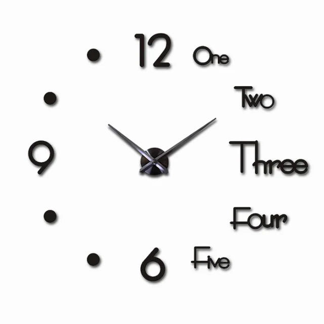 Modern Design Large Wall Clock 3D DIY Quartz Clocks Fashion Watches Acrylic Mirror Stickers Living Room Home Decor Horloge 40-90cm