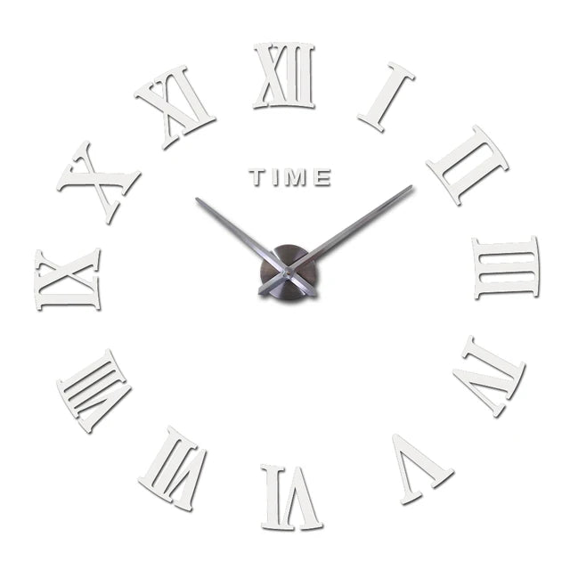 Reloj de pared grande de diseño moderno, relojes de cuarzo 3D DIY, relojes de moda, pegatinas de espejo acrílico, decoración del hogar para sala de estar, reloj de 40-90cm