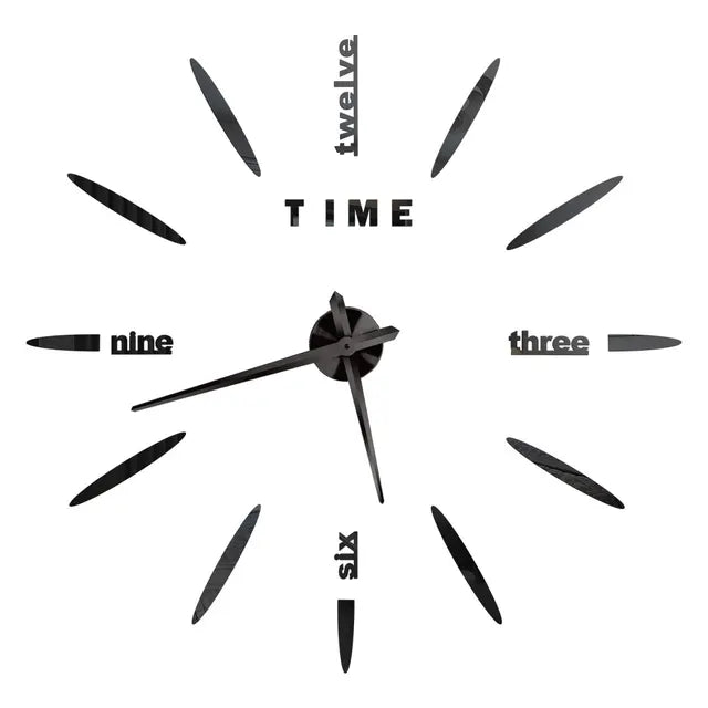 Reloj de pared grande de diseño moderno, relojes de cuarzo 3D DIY, relojes de moda, pegatinas de espejo acrílico, decoración del hogar para sala de estar, reloj de 40-90cm