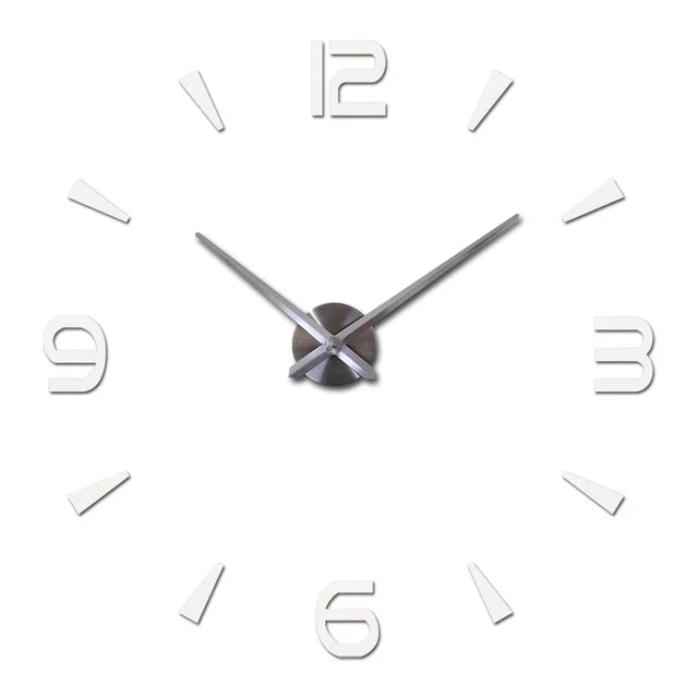 Reloj de pared grande de diseño moderno, relojes de cuarzo 3D DIY, relojes de moda, pegatinas de espejo acrílico, decoración del hogar para sala de estar, reloj de 100-130cm