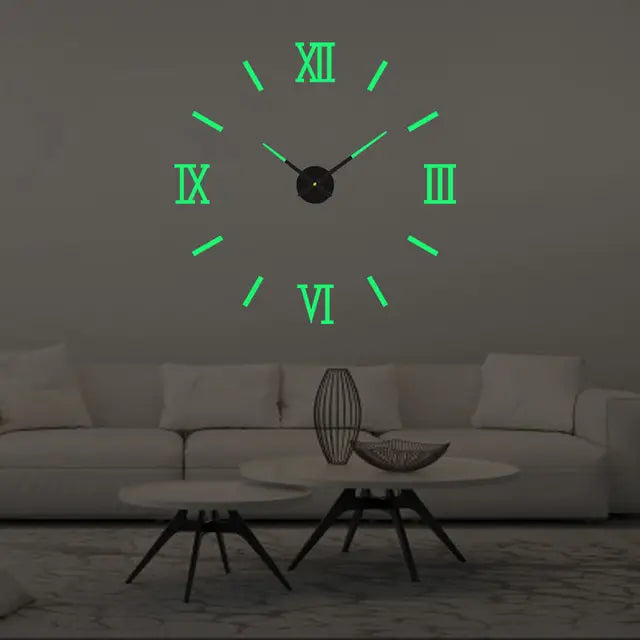 Reloj de pared grande de diseño moderno, relojes de cuarzo 3D DIY, relojes de moda, pegatinas de espejo acrílico, decoración del hogar para sala de estar, reloj de 100-130cm