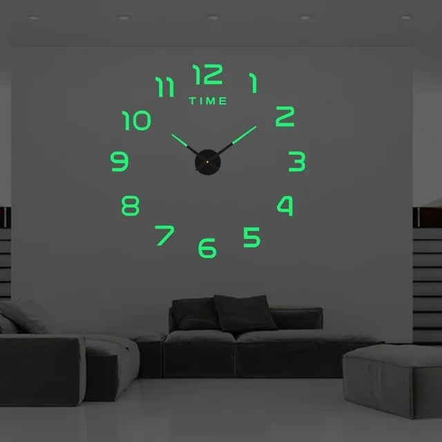 Design moderne grande Horloge murale 3D bricolage horloges à Quartz montres de mode acrylique miroir autocollants salon décor à la maison Horloge 40-90 cm