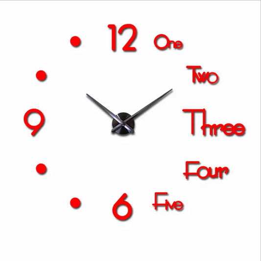 Modern Design Large Wall Clock 3D DIY Quartz Clocks Fashion Watches Acrylic Mirror Stickers Living Room Home Decor Horloge