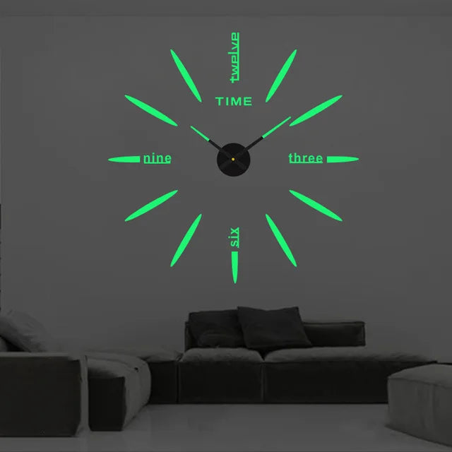 Modern Design Large Wall Clock 3D DIY Quartz Clocks Fashion Watches Acrylic Mirror Stickers Living Room Home Decor Horloge 40-90cm