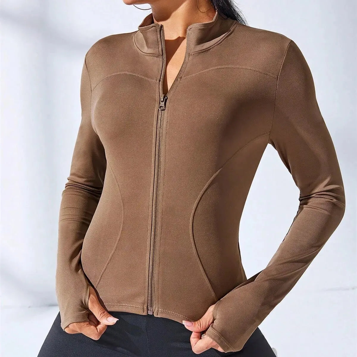 New Yoga Coat Short Sports Jacket WOMEN'S Fitness Clothes Slimming Body Sculpting Zipper Yoga Jacket