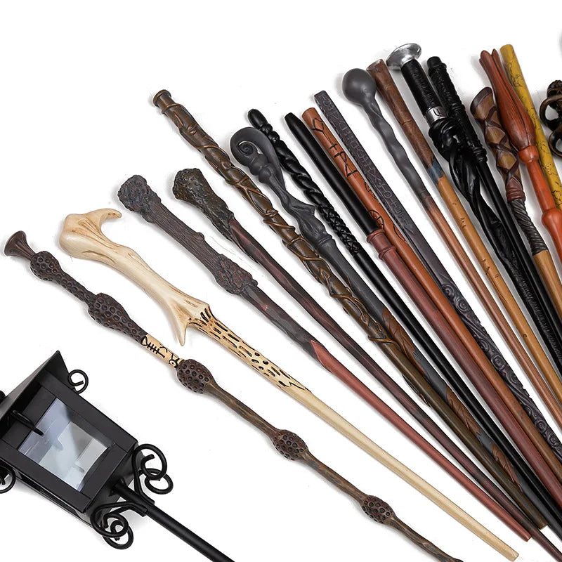 25 encantadoras varitas mágicas de Potter para cosplay: varitas de juguete y accesorios con núcleo de hierro y metal