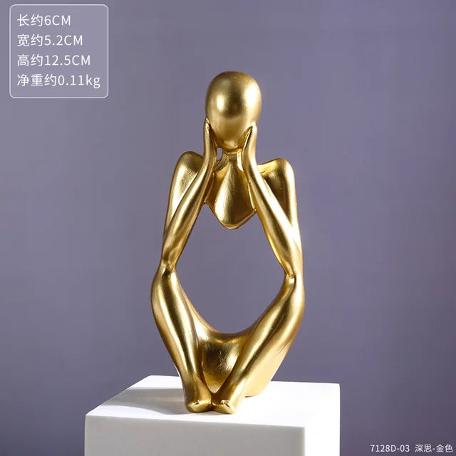 Sand Color The Thinker Abstract Statues Sculptures Yoga Figurine Nordic Living Room Home Decor Decoration Maison Desk Ornaments