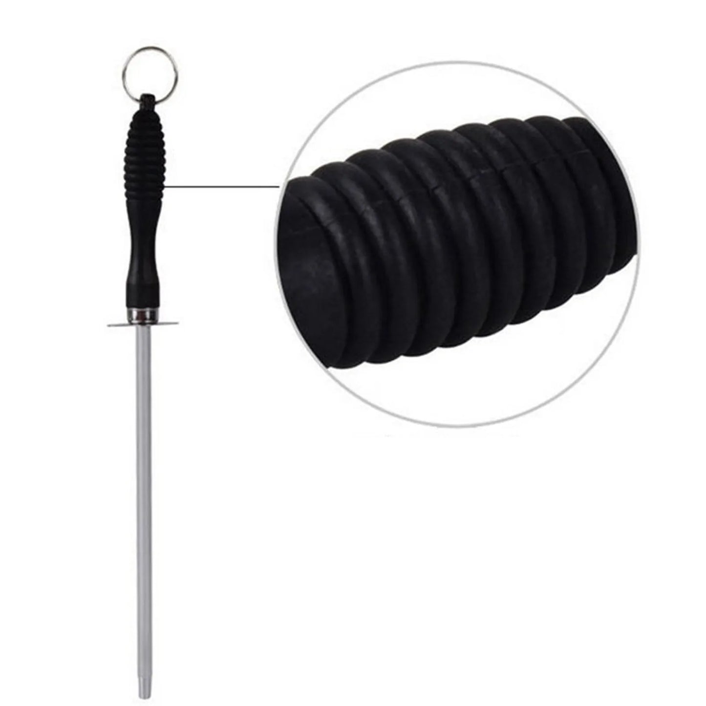 Tige d'affûtage de couteaux professionnelle en acier au carbone de 26cm, broyeur de couteaux Durable avec poignée en ABS, tige d'affûtage de couteaux, outil de cuisine