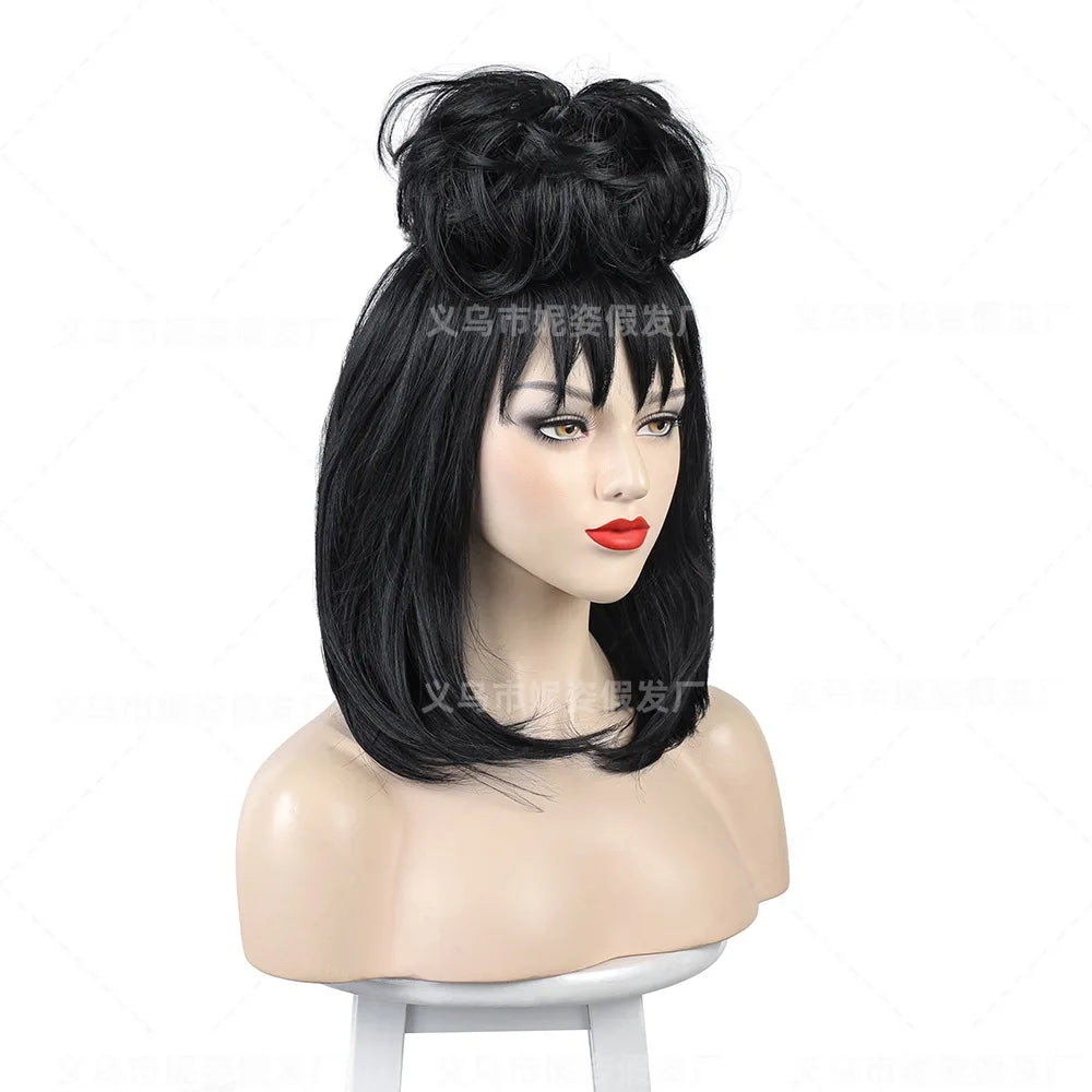 Halloween Party Wigs Beetle Wig Lydia Deetz Cosplay Wig Headgear by the Underworld Mage for Women Wig + Free Wig Cap