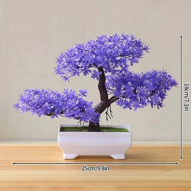 Plantas artificiales de plástico, bonsái, árbol pequeño, maceta de simulación, mesa, adornos en maceta, arreglo de flores para jardín, decoración de mesa para el hogar 