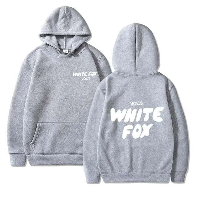 White Fox Women's Hoodie Loose Fitting Hoodie Thick Wool Letter Print Sweatshirts