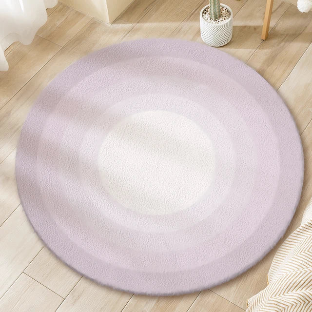 Simple Gradient Living Room Round Carpet Light Luxury Study Room Cloakroom Fluffy Soft Carpets Home Bedroom Bedside Plush Rug