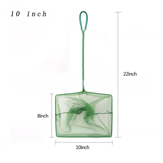 Portable Fish Net Long Handle Square Aquarium Accessories Fish Tank Landing Net Fishing Net Fish Floating Objects Cleaning Tool