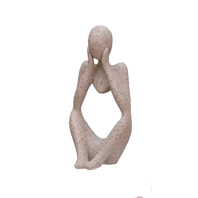 Estatuas abstractas del pensador de Color arena, esculturas de Yoga, estatuilla nórdica para sala de estar, decoración del hogar, adornos de escritorio Maison