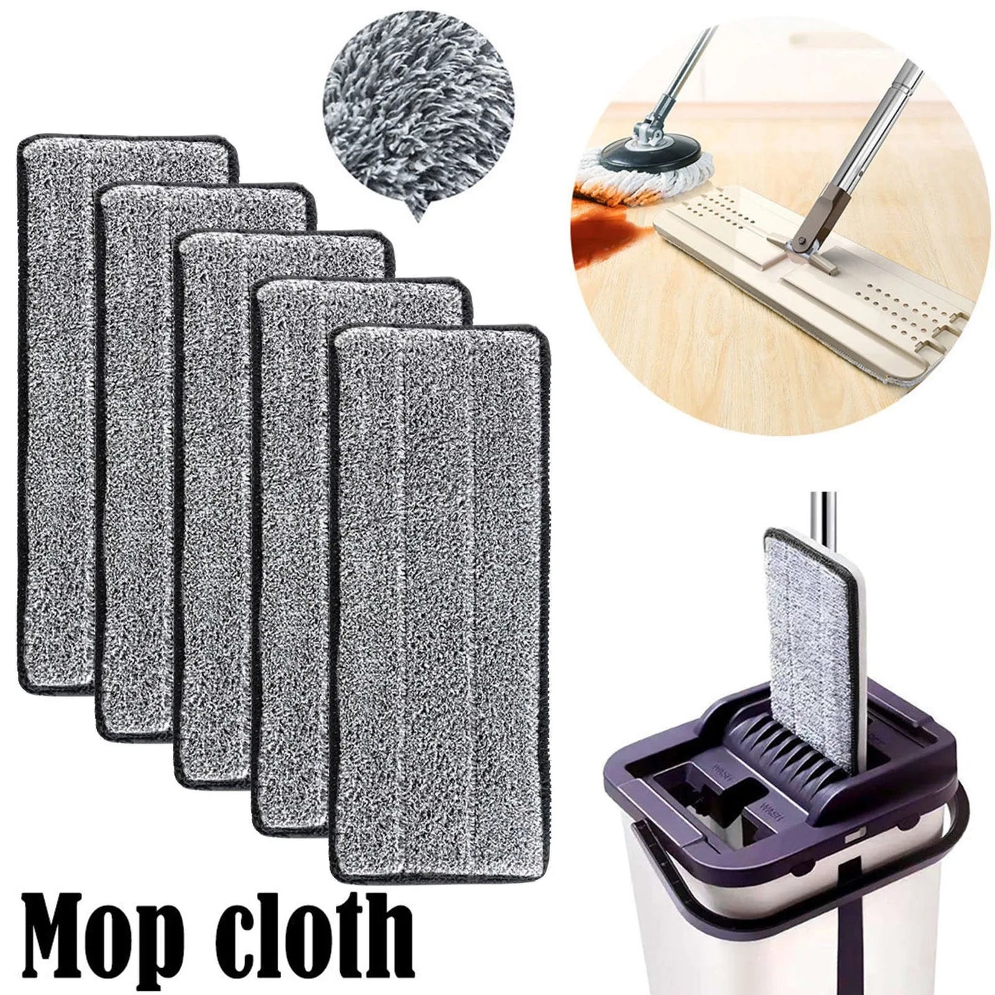 3-20pcs Microfiber Mop Pad Replacement Microfiber Washable Spray Mop Dust Mop Household Mop Head Cleaning pad grey color