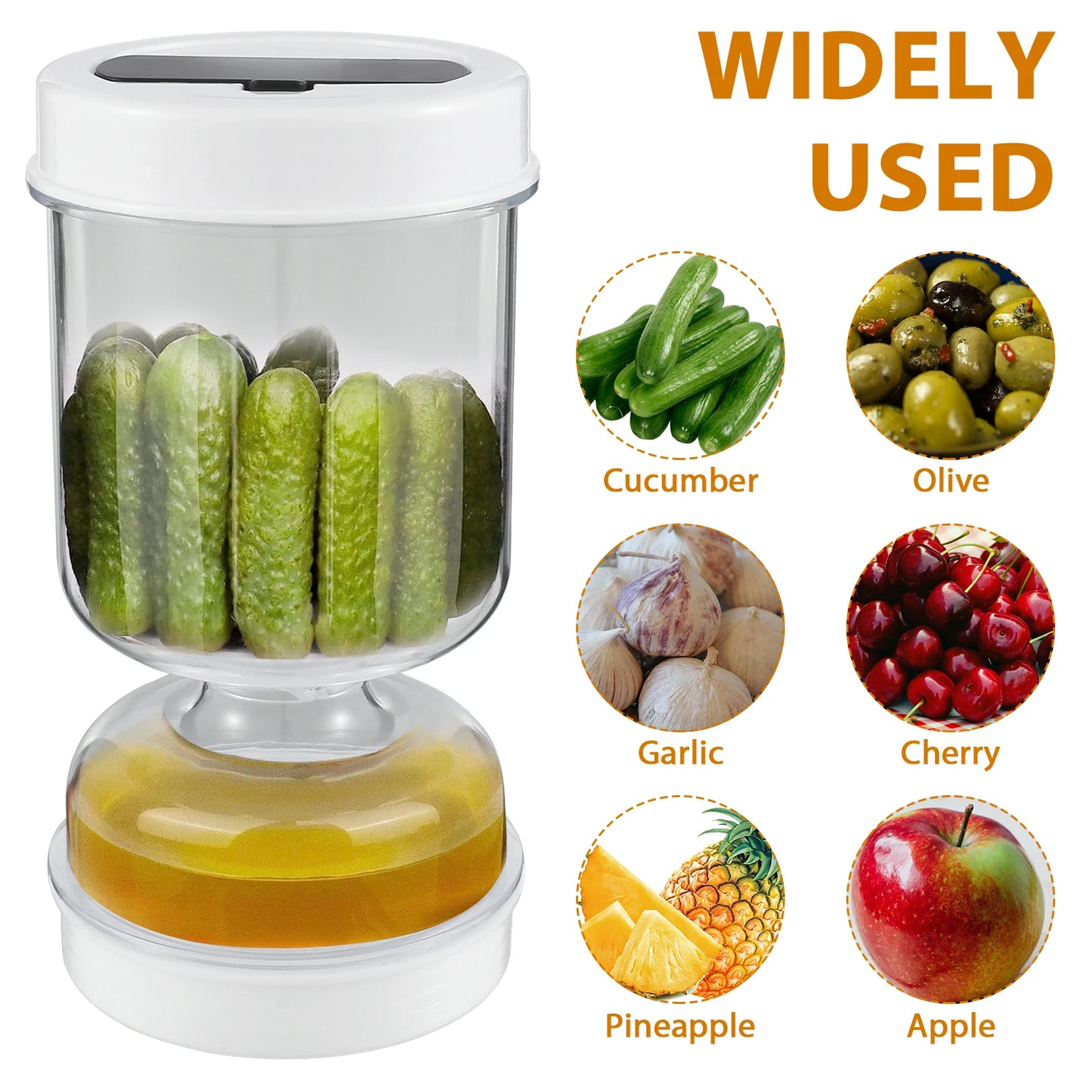 Pickles Jar With Forks Dry and Wet Dispenser Pickle and Olives Hourglass Jar Cucumber Container for Kitchen Juice Separator Tool