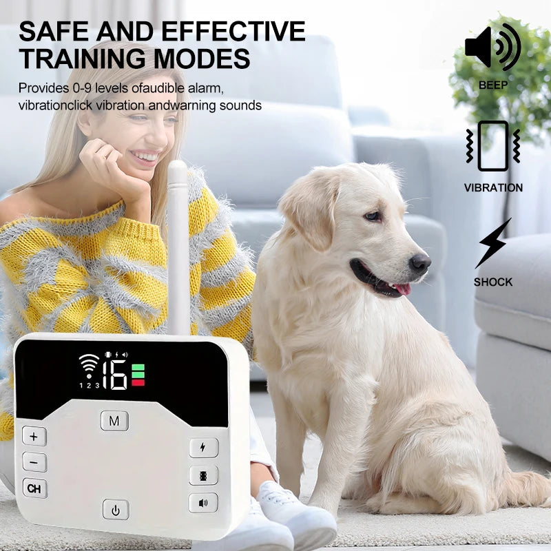 Pets Wireless Electronic Fence Ip65 Waterproof Wear Resistant Rechargeable Remote Control Electronic Fence Pet Training Collar