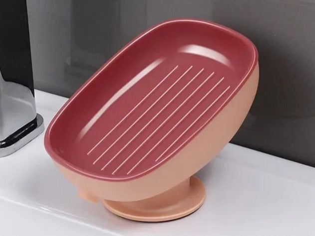 Non-porous Home Soap Dish Creative Suction Cup Soap Holder Creative Drainage Double Laundry Soap Place Rack Bathroom Accessories