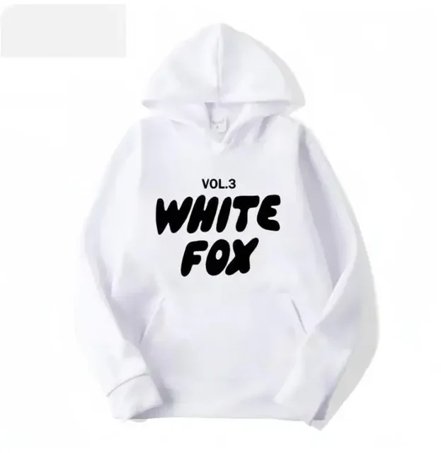 2024 new Autumn and Winter Sweater Men's Women's WHITE FOX Letter Printing Male Female Students Hooded Trendy