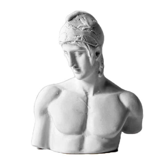 Busto de yeso en miniatura de estilo nórdico, estatua de mitología griega, escultura famosa, adorno de escritorio, decoración del hogar, dibujo práctico 