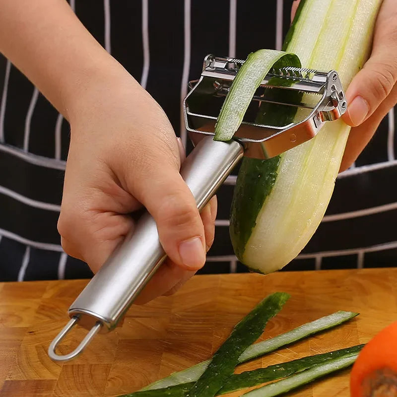 Éplucheur de fruits et légumes en acier inoxydable, râpe multifonction, éplucheur de Julienne, tranche de Melon, pomme de terre, carotte, concombre, outil de cuisine domestique