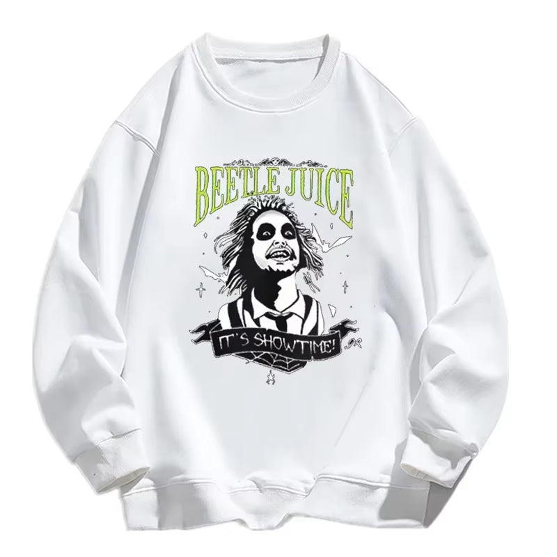 Beetle Juice Print round Neck Hoodies Women'S Top Girls Loose Casual Funnny Sweater Fashion Women'S Autumn Winter Clothing