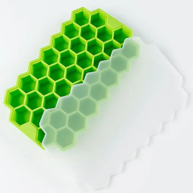 Plateaux à glaçons en nid d'abeille à 37 cavités, moule à glaçons en Silicone réutilisable sans BPA, machine à glaçons avec couvercles amovibles