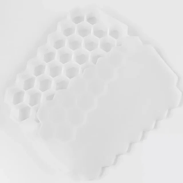 Bandejas para cubitos de hielo en forma de panal de 37 cavidades, molde de silicona reutilizable para cubitos de hielo, máquina para hacer hielo sin BPA con tapas extraíbles